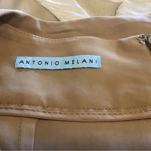 ANTONIO MELANI Tan Wide Leg Pants with Tie Belt - Picture 3 of 14